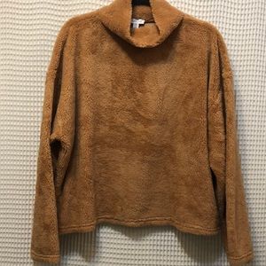 Topshop Mockneck Fleece Top